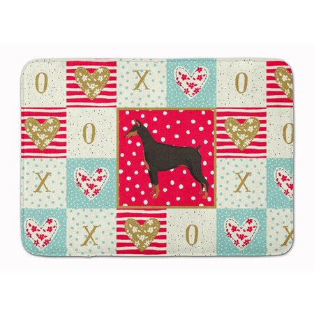 Carolines Treasures 19 x 27 in. Doberman Pinscher Love Machine Washable Memory Foam Mat CK5925RUG